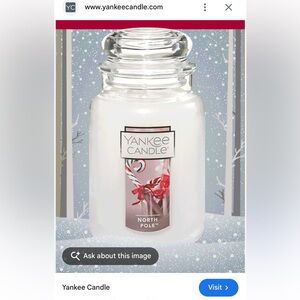 Yankee Candle White Jar Candle with Holiday - North Pole | 22 Oz (New)